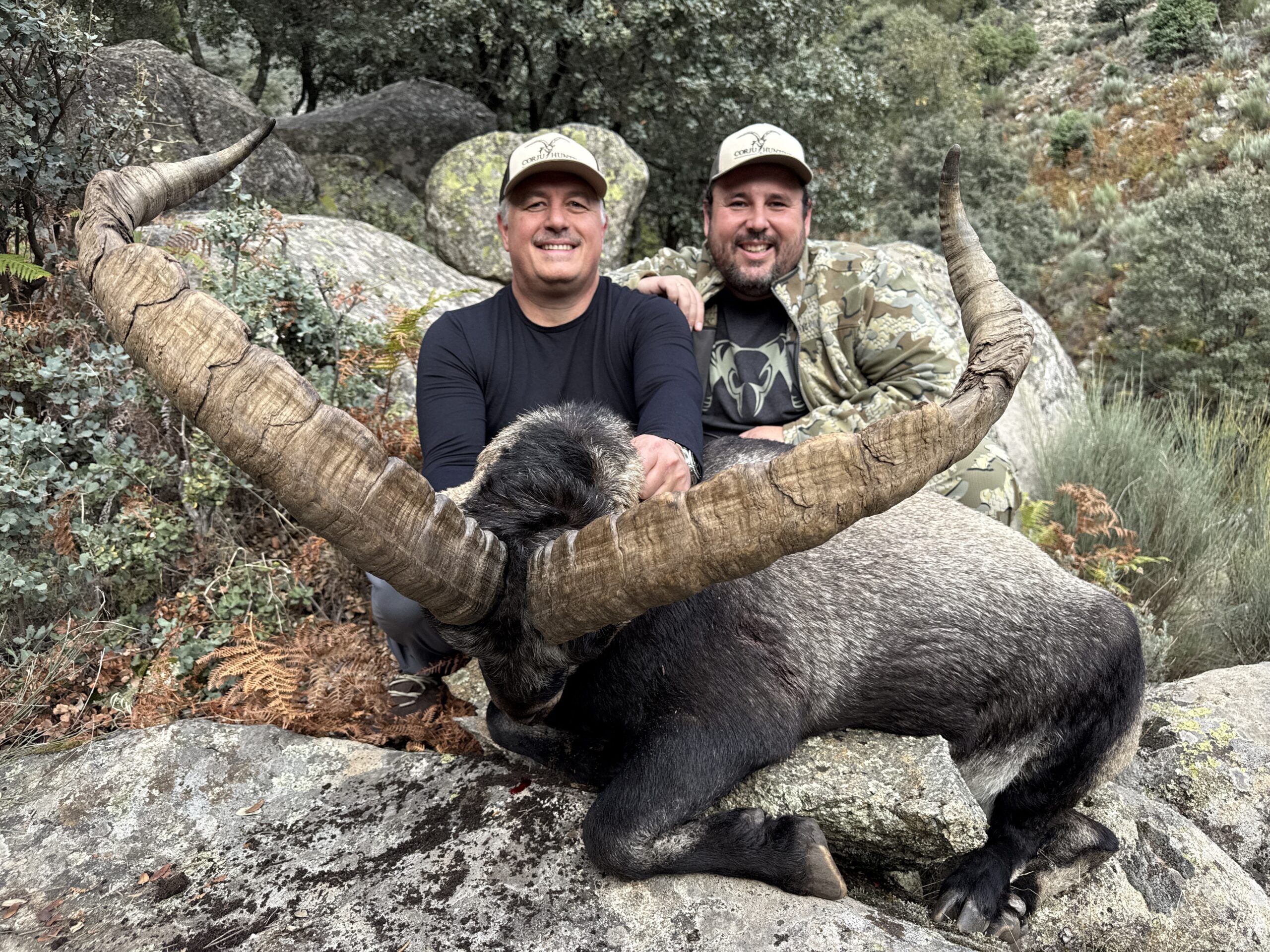 Gold medal giant gredos ibex Gold medal Gredos ibex with a hunter and guide in the mountains of Spain